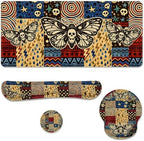 Skull Butterfly Desk Mat Set Vintage Patchwork Large Mouse Pad with Wrist Rest 4in1 Desk Mat for Desktop Ergonomic Computer Desk Arm Wrist Anti-Slip Computer Ergonomic Mouse Pad Home Office Gaming by Unknown