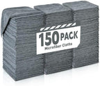 Gray Microfiber Cleaning Cloths Bulk Pack-150 Pack, Microfiber Towels Bulk by TEAWOO