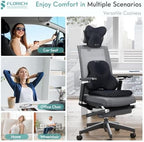 FLORICH Car Seat Cushion and Lumbar Support Pillow for Office Chair Car, Neck Headrest Pillow, Ergonomic Memory Foam, Pressure-Relieving Back Support for Car, Office Chair & Wheelchair – Black - Image 6
