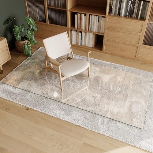 [Upgraded Tempered Glass] Koonmi 40" x 80" Office Floor Desk Chair Mat for Carpet & Hardwood Floor - Image 4