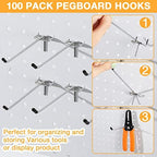 Moxweyeni 100 Pack 6 Inch Pegboard Hooks for Hanging, Pegboard Accessories - Image 3