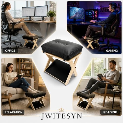 Foot Rest Under Desk, Ergonomic Wooden Desk Foot Rest - Image 7