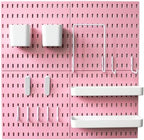 MULSAME Pegboard Combination Kit, Wall Mounted Storage Set with 8 Pegboards & 28 Accessories Hanging, Peg Boards Organizer for Walls Display, Crafts Organization, Kitchen Organizer, 22" x 44" Pink - Image 6