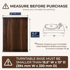2BHOME Wooden Record Player Stand, Vinyl Record Storage Holder Table with 4 Cabinets, Holds up to 100 LPs, Metal Organizer Stand, Classical Design for Files/Book (Walnut, 2 Tier) - Image 4