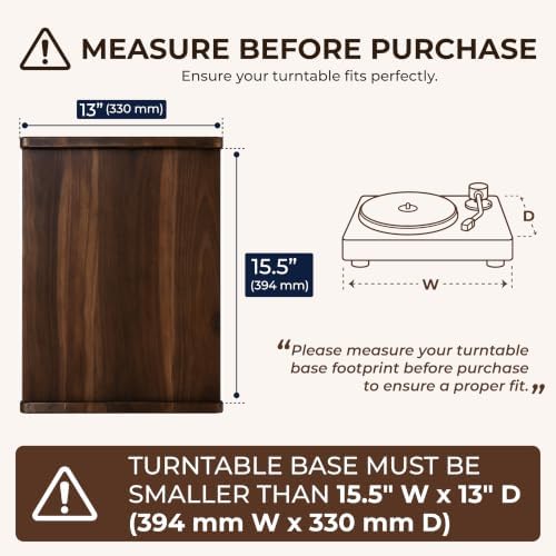 2BHOME Wooden Record Player Stand, Vinyl Record Storage Holder Table with 4 Cabinets, Holds up to 100 LPs, Metal Organizer Stand, Classical Design for Files/Book (Walnut, 2 Tier) - Image 4