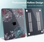 DONGKE Compatible with MacBook Pro 16 Inch Case (2026-2021 Release, M5 M4 M3 M2 M1 Pro/Max Chip), Plastic Hard Shell Cover with Keyboard Cover & Screen Protector for MacBook Pro 16", Dahlia Flowers - Image 4