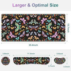 Desk Mat Pad, Gaming Mouse Pad Wrist Support Set, 4 in1 Non-Slip XXL Large Mousepad + Ergonomic Keyboard Wrist Rest+Mouse Wrist Rest+Coaster for Home Office Computer I Colorful Butterfly - Image 3