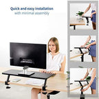 VIVO Black Clamp-on Small 26 inch Ergonomic Desk Shelf, Single Computer Monitor Stand Riser - Desk Organizer Holds 1 Screen or Laptop STAND-SHELF24B - Image 4