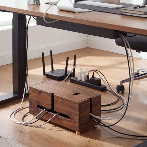 Novabright Wood Cable Management Box Cord Organizer Box Storage Decorative - Image 4