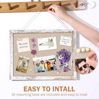 Teling 9 Pack Wood Bulletin Boards with Linen 12''x 16'' Cork Board for Walls with 90 Pushpin Decorative Wood Framed Display for School Office Home Decor (Netural White) - Image 4