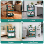 3 Tier Rolling Storage Cart Metal Utility Cart with Wheels - Image 7