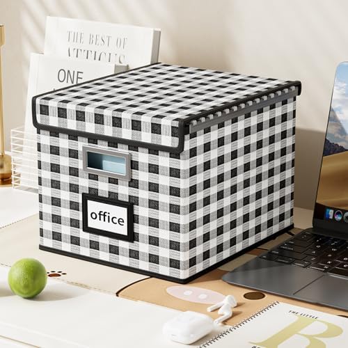 File Organizer Box with Lids, Collapsible File Folder Organizer - Image 5