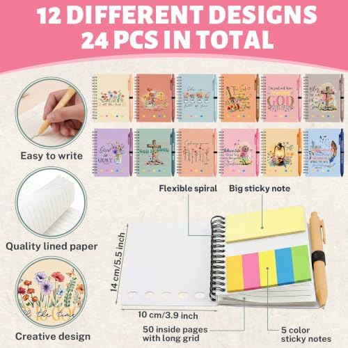 Sprial Notebooks with Pens Bulk, 48 Pack, 5.5 x 4.7 Inch, Rustic - Image 4