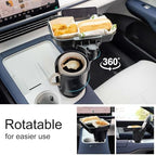 Car Large Cup Holder Expander, 2-in-1 Cupholder Extender with Swivel and Detachable Snack Food Tray Table for Eating, Travel Essentials for Road Trips for Driver. Model B - Image 3