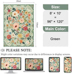 DUKINO 8x10 Area Rugs, Floral Washable Living Room Rug Non Slip, Green - Image 2