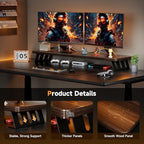 Monitor Stand Riser, 39 Inch Large Wood Monitor Stands for 2 Monitors - Image 2