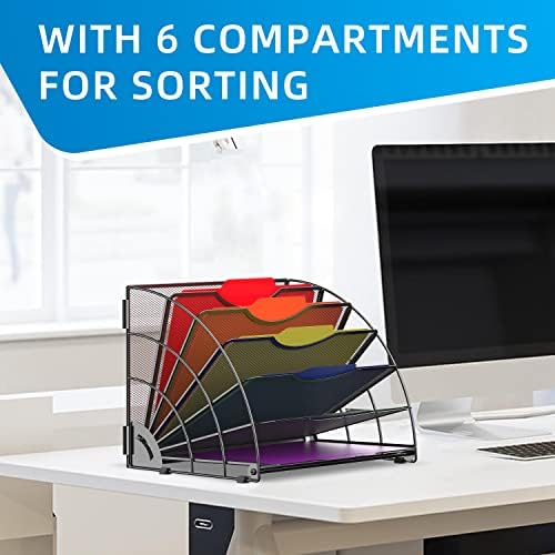 SUPEASY Fan Shaped Desk File Organizer, 6-Compartment File Holder for Desk - Image 2