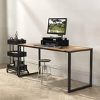 SHW Mission 48-Inch Home Office Computer Desk, Rustic Brown - Image 2