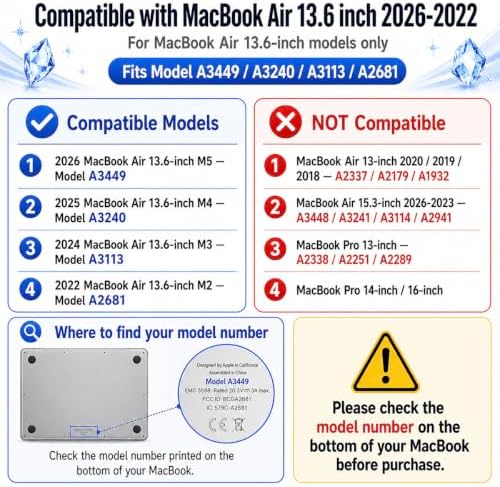 Batianda Case for MacBook Air 13.6" 2026 M5 M4 M3 M2 Chip,Topographic Lines - Image 3