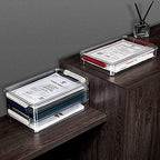 2 Pack Document Storage Clear Plastic Storage Boxes with Lids Stackable Storage Bins Paper Storage Box Containers for Organizing A4 File Paper, Document, Photo, Scrapbook - Image 4
