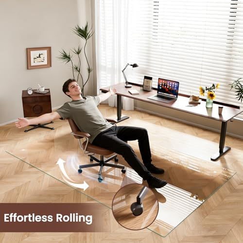 48"x80" Tempered Glass Chair mat for Carpet - Image 6