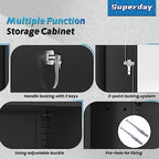 Superday 72" Lockable Steel Storage Cabinet, Locking Metal Storage Cabinets, Tall Black Cabinet with 2 Doors and 4 Adjustable Shelves for Garage, Home Office, Classroom, Pantry, File, Easy Assemble - Image 6