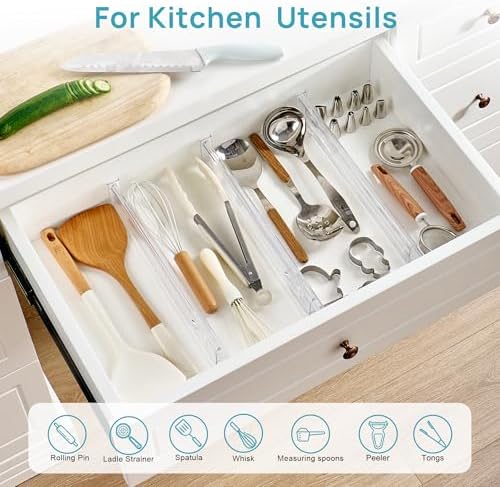 Vtopmart 2.36" Short Upgrade Drawer Dividers 12.8"-22.3" Expandable 12 Pack - Image 4