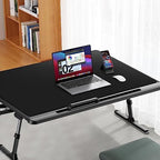 Cacoy 40"x24" Leather Desk Pad Blotter, Non-Slip Waterproof Desk Mat, Black - Image 4
