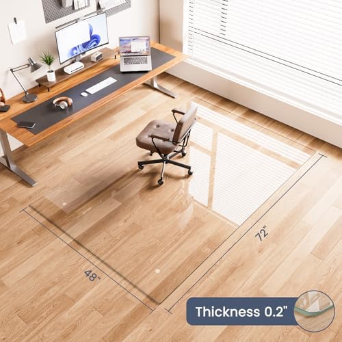 48"x72" Tempered Glass Chair Mat for Carpet - Image 2