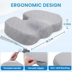 TushGuard Memory Foam Office Chair Seat Cushion - Light Grey, Large - Image 2