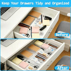 Manalete 31 Pcs Clear Plastic Drawer Organizer, Makeup & Vanity Organizer - Image 3