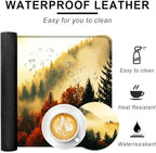 Large Keyboard Mouse Pad Set, Extended Mouse Pad+Keyboard Wrist Rest Support, Memory Foam Ergonomic Easy Typing, 4Pcs (31.5×11.8 in) Desk Pad Set for Office Home,Nature Misty Forest - Image 2