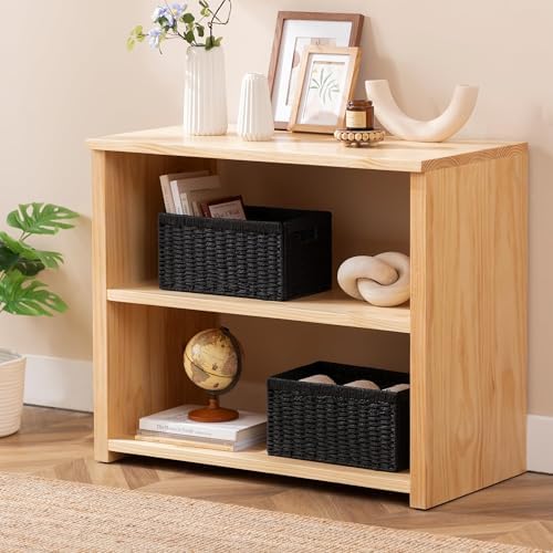 joybest Black Wicker Baskets for Shelves, Hand-woven Storage Baskets - Image 6