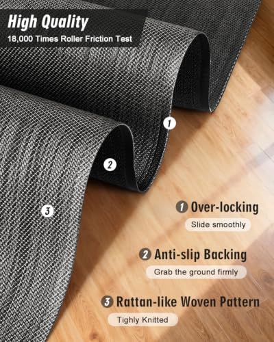 Modkin Extra Large Office Chair Mat for Hardwood Floor, 47.2" x 60", Black - Image 4