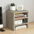 Solid Wood Monitor Stand Riser & Laptop Stand Desk Organizer - Office Accessories for PC Workspace, Computer Organization, Countertop Hutch Light Grey Log 9.9x7.9x9in by Unknown