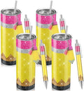 Skylety 12 Pcs/ 4 Sets Teacher Gift Tumbler Set, Glitter Pencil Style by Skylety