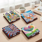 4pcs Bird and Heart Diamond Art Painting Note Box for Adults, Wooden DIY Sticky Notes Holder Kit with 640 Blank Notepads, Multi-Purpose Desk Organizer for Home Office, Study Thoughtful Gift - Image 3