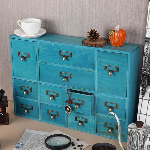 Apothecary Drawers Apothecary Cabinet with Drawers, Blue - Image 4