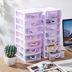 Thyle 2 Pcs Small Parts Organizer Drawers Stackable 7-drawer Box, Purple - Image 2