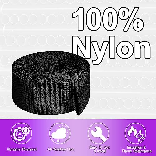 1.25" ID Nylon Protective Hose Sleeve, Nylon Protective Sleeve Nylon Protective Sheath Nylon Cable Cover for Welding Torch Hydraulic Hose, 25' Length, Black - Image 3