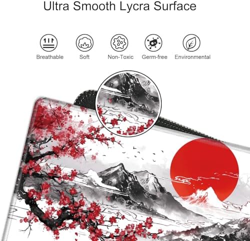 48x24 Mouse Pad Giant Cherry Blossom Desk Mat Large Mousepad Gaming Red Sakura Mouse Mat Huge Oversized Desk Pad XXXXL Computer Mat for Office Work Women - Image 5