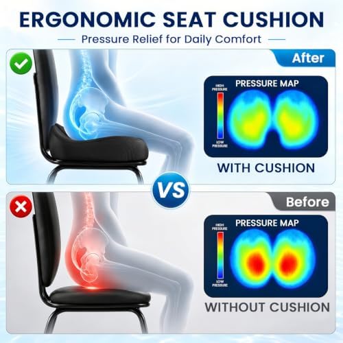 Seat Cushion, XL Large Memory Foam Cushion for /Office Chair/Car/Wheelchair - Image 6