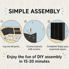 48 Slots Literature Organizer, 48 Office Mail Sorter Organizer, Compartments Desktop File Sorter Mail Center Paper Storage Cabinet, 16 Layer Mail Sorter Organizer (Black, 31.5 x 12 x 37.8 inch) - Image 4