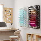 Lavatino 10-Tier Hanging Wall File Folders Organizer - Black Metal Mesh Paper Magazine Document Mail Holder File Organizer for Office School Home Wall Mount or Desk Supplies Organization - Image 6