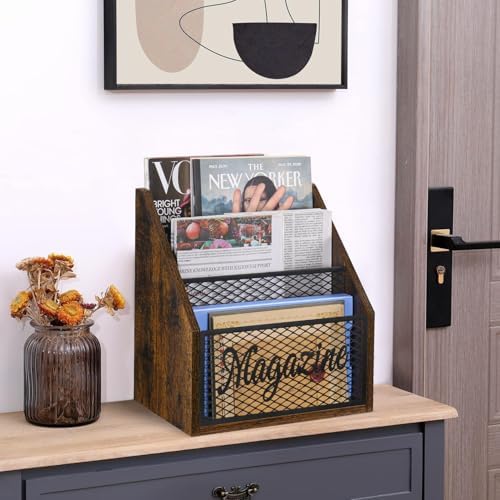 YINMIT 3 Tier Magazine Rack, Stepped Magazine Holder Floor for Home Storage - Image 5