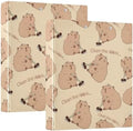 JIPONI 3 Ring Binder Capybara Funny 1 Inch Round Binders for Men Women Students, Cute File Organizer for Office Home School by JIPONI