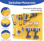 Pegboard Organizer Kit,4 Pack 14.76x10.82 in Metal Panels with 6 Bin,Yellow - Image 4