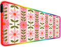 RGB Vintage Pink Flower Gaming Desk Mat, XL Floral Mouse Pad by JIANG100