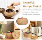 Hipiwe Handwoven Rattan Basket Round Round Wicker Storage Box - Image 5