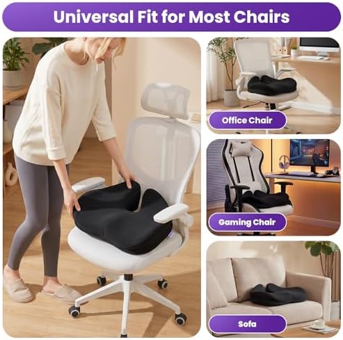 ZZ-WELL Seat Cushion for Office Chairs, Black, XX-Large - Image 4